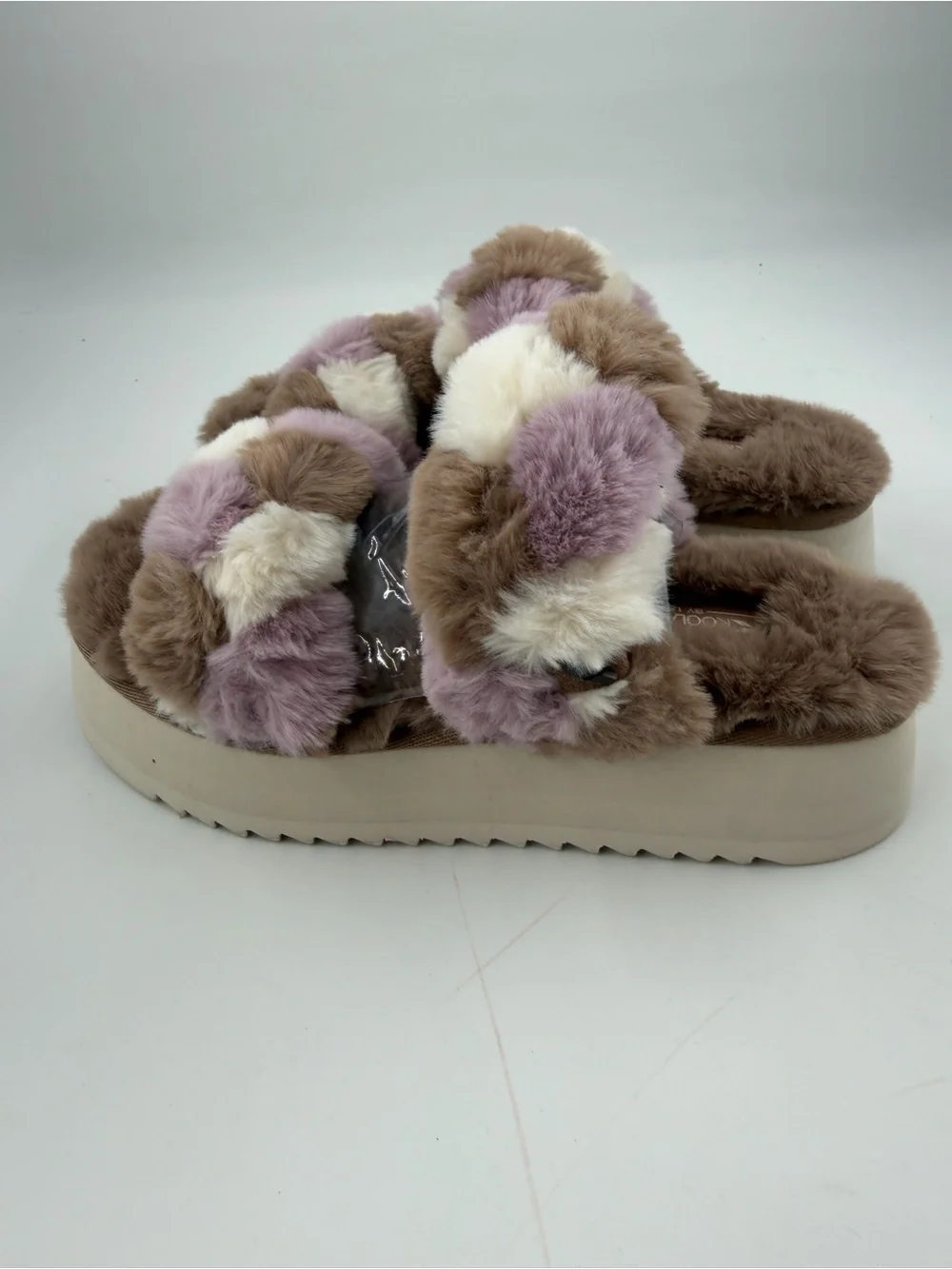 👞 Koolaburra by Ugg Ya-Baby -SZ 3.5- Multicolor Fuzzy Slide Sandals
